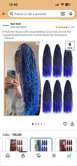 24in 6 Pack - Box Braids with Long Goddess Curly Ends