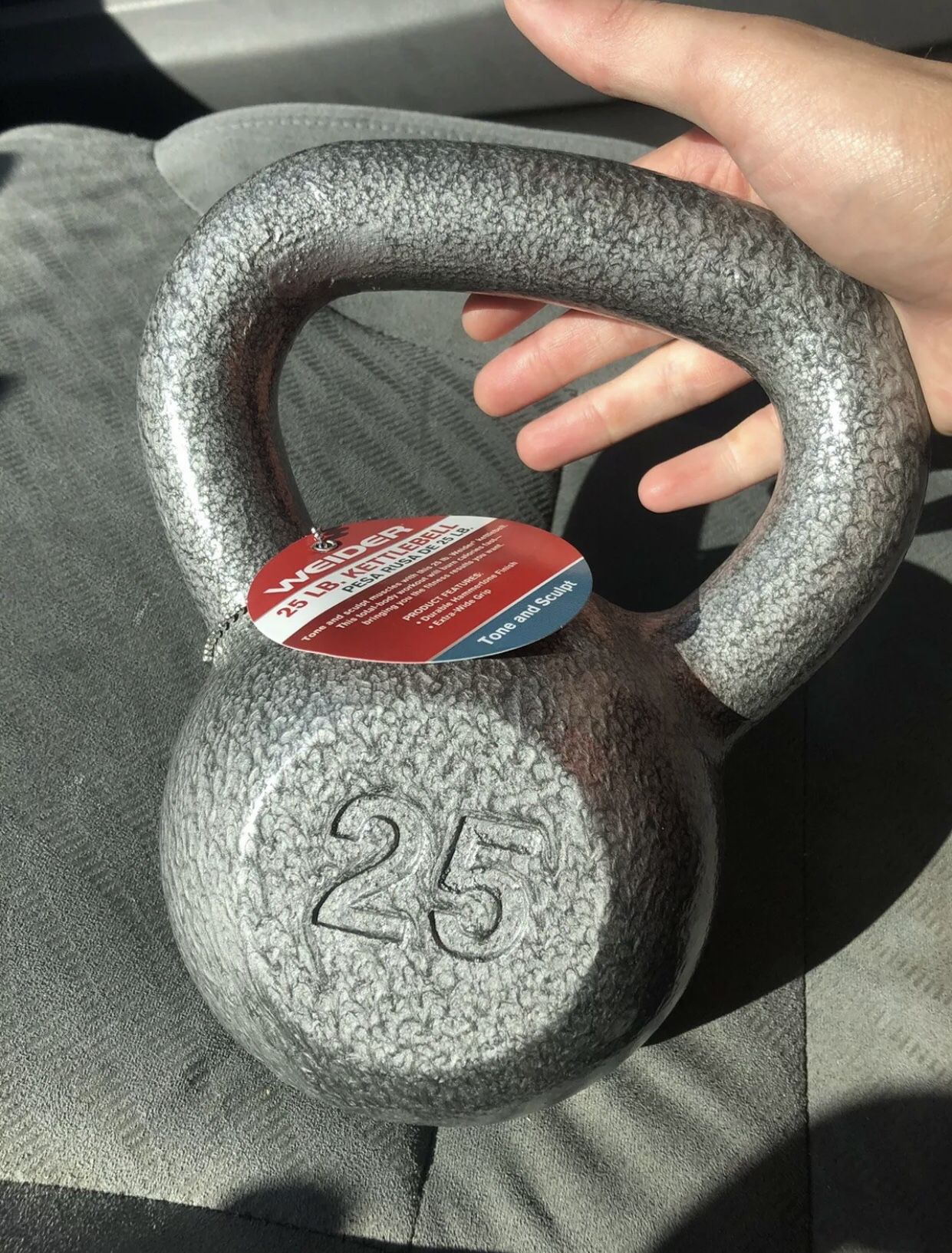 Weider 25 Pound Kettle Bell Workout Dumbbell Weights Cast Iron
