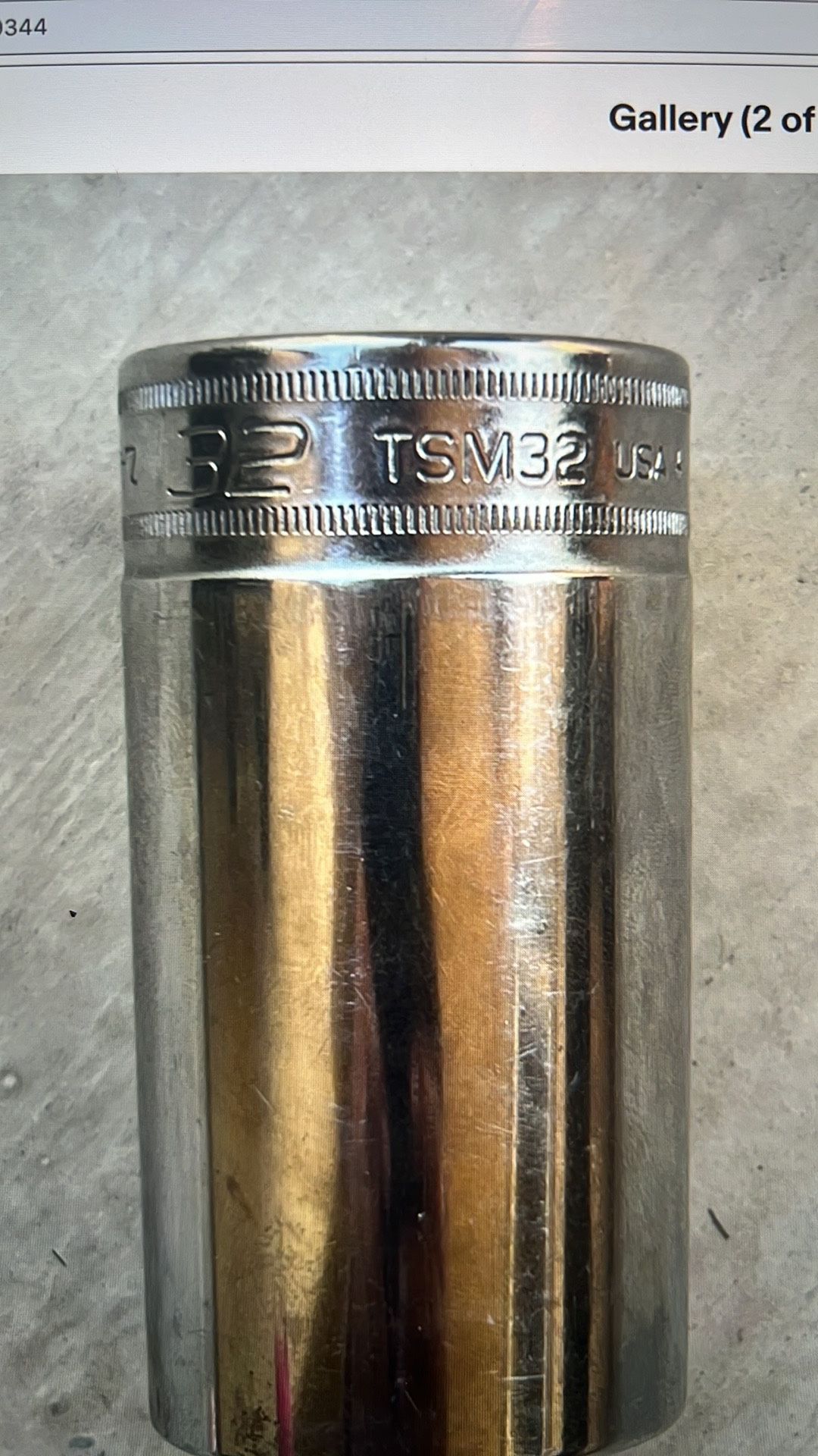 Snap -On Tool TSM 32 ½” Drive 32mm Metric 6 Point Deep Socket Chrome USA