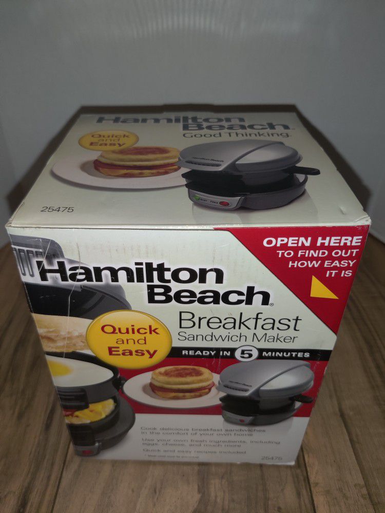 Hamilton Beach Quick and Easy Breakfast Sandwich Maker Model 25475 NEW