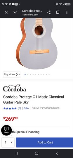Cordoba c1 protege acoustic guitar