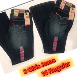 Levi’s Girls Straight/Flare 2 Pairs brand New size 16