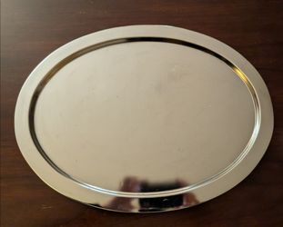 Silver Metal Serving Platter Tray