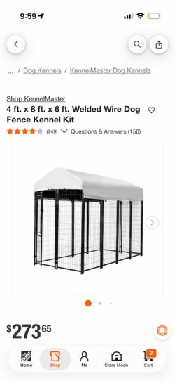 KennelMaster 4x8x6 ft Welded Wire Dog Kennel Kit