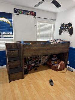 Twin bed frame with mattress