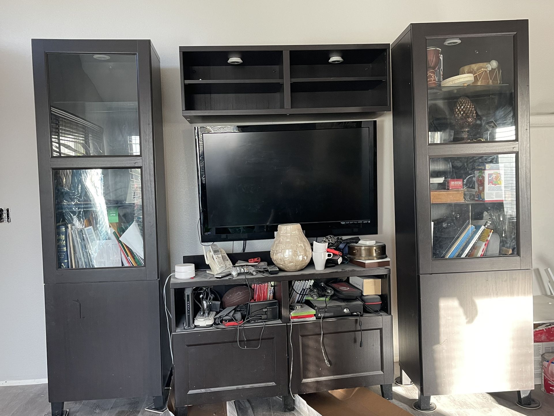 Entertainment Center-Ikea Besta Vassbo- Black Brown