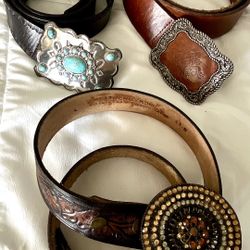 Genuine Leather Belts. Brown. Black. Like New!  