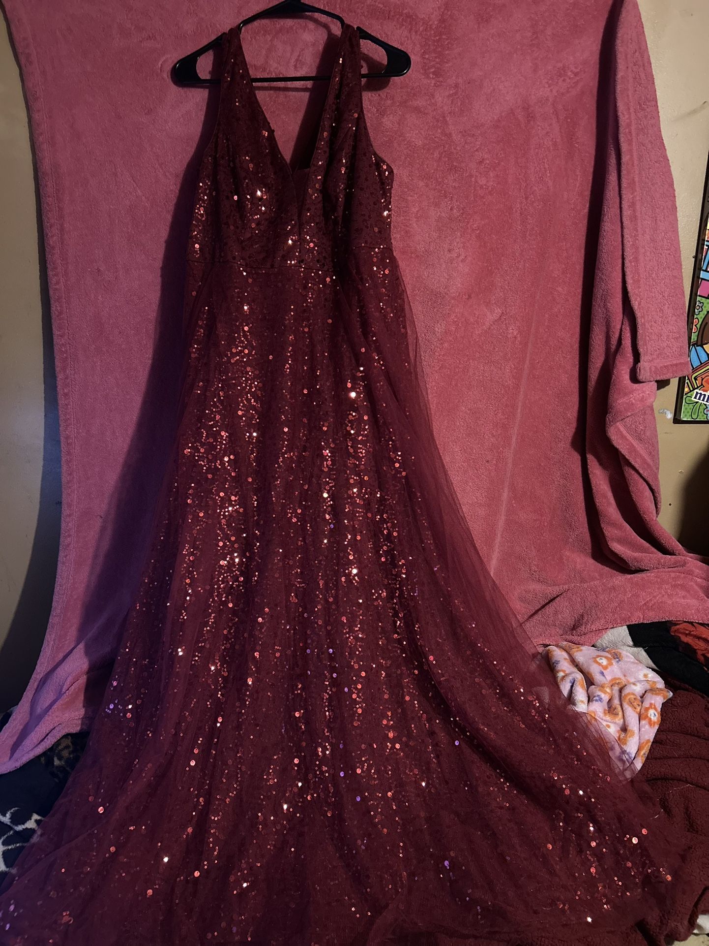 Burgundy Floor Length Dress