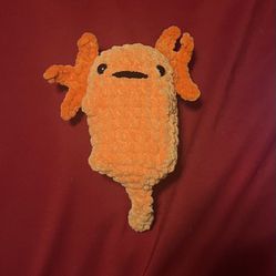 Crocheted Orange Axolotl Plushy