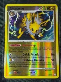 Pokemon Jolteon 26/111 Rising Rivals Reverse Holo Rare English HP 80 Stage 1