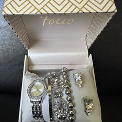 Elegant Folio Jewelry & Watch Set 