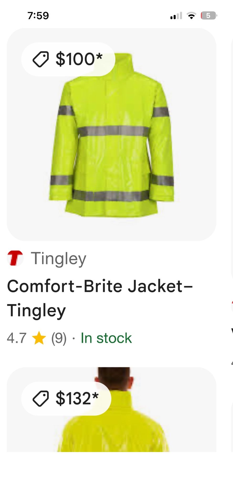 NEW!  TINGLEY SAFETY JACKET SZ Med 