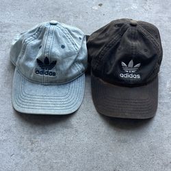 2 Adidas Hats, 1 Denim 1 Black