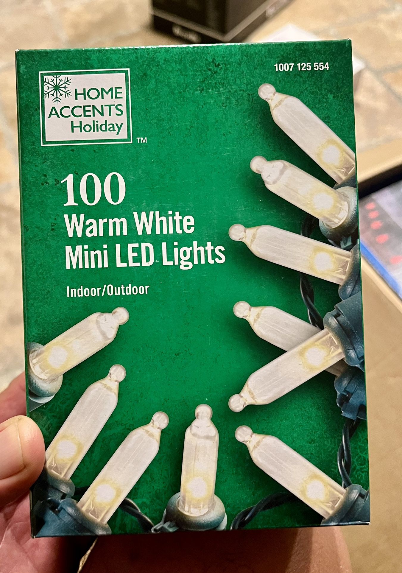 HOME ACCENTS Holiday | 100 Warm White Mini LED Lights Indoor/Outdoor. 28 + 10 in Lighted Length • Includes 2 Spare Bulbs and 2 Fuses