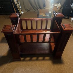 Handmade cherry wood bassinet