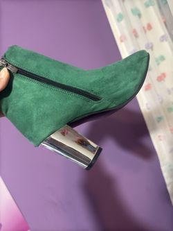 Women High Heel Flock Solid Ankle Boots