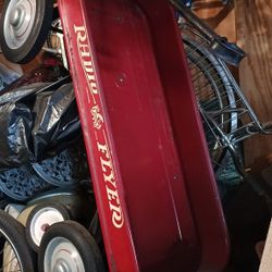 Vintage Radio Flyer Wagon for children baby moving items..see our art antiques jewelry furniture sports collectibles now posted.