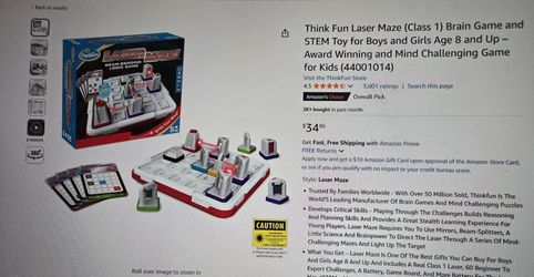 Thinkfun Lazer Maze BNIB $25