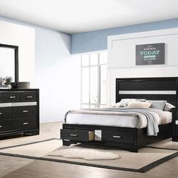 4 PC BEDROOM SET NEW IN BOX (MATTRESS AND CHEST SOLD SEPARATELY)