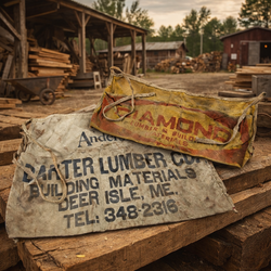Vintage Lumber Yard Canvas Nail Aprons Barter Lumber & Diamond Advertising