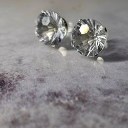 White Topaz Stud Earrings 