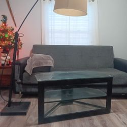 TV.\nStand lights And Flowers decor 