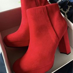 Dream Paris Red Ankle Boots/ Size:  9.5