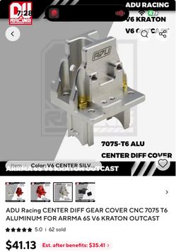 Arrma ADU Racing center diff gear cover