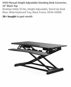 VIVO 32" Manual Standing Desk Converter Black