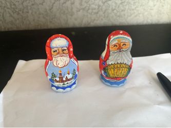 Hand painted Santa Claus nesting dolls