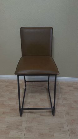Brown Faux leather stool