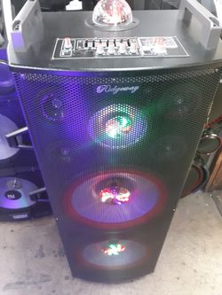 2X15" bluetooth speaker DJ karaoke style comes with microphone Party speaker controller. SPECIAL...