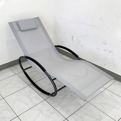 (New) $45 Outdoor Zero Gravity Rocking Chair for Patio Pool Garden All-Weather with Pillow 
