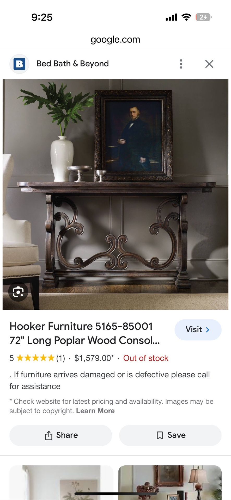 Hooker Furniture  Console / Foyer Table  
