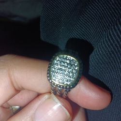 Two Tone Genuine Crystal Ring 