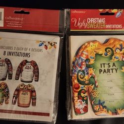 Ugly Christmas Sweater Party Invitations 8 Count & Envelopes