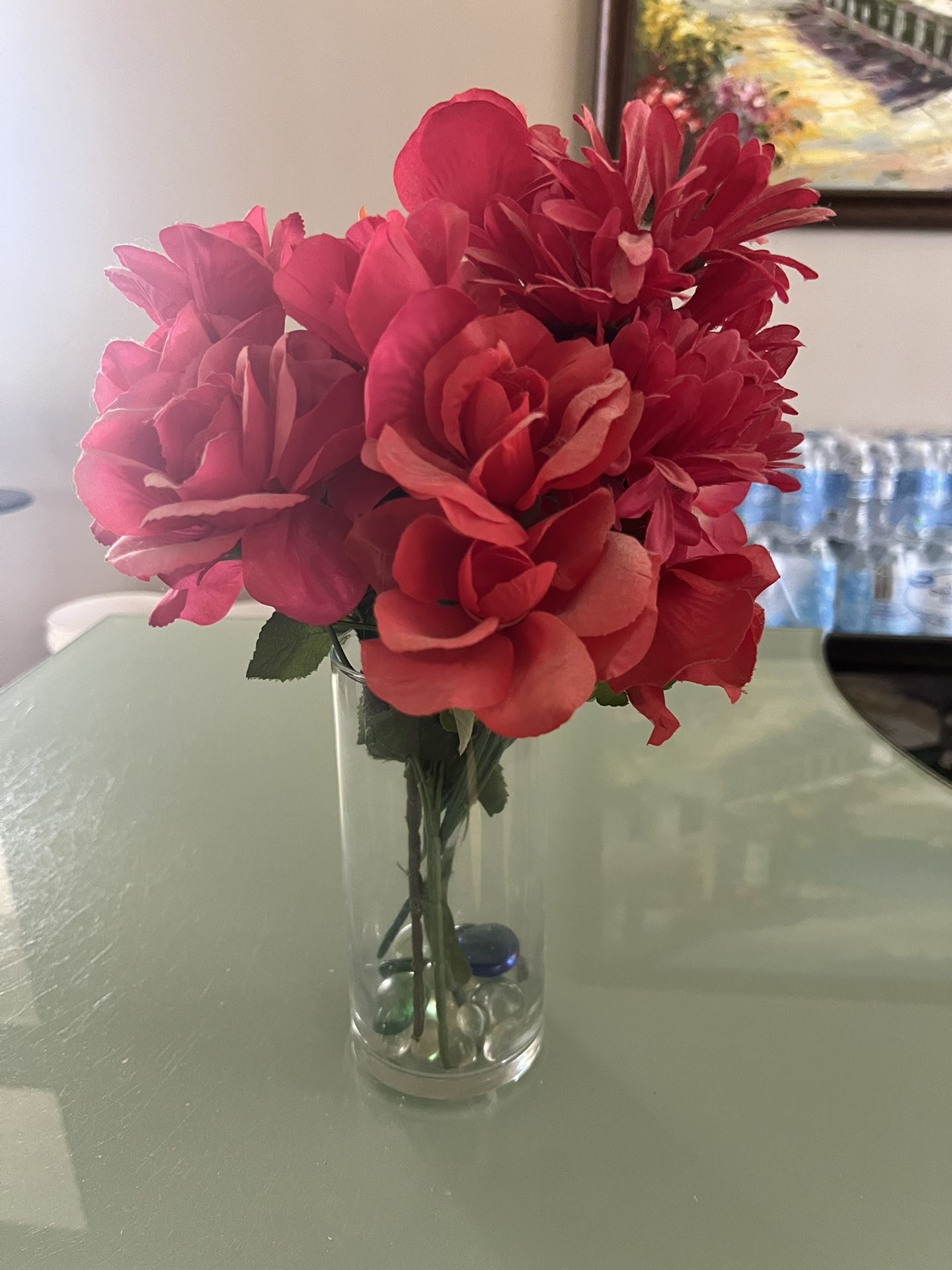 Artificial Flowers With Vase