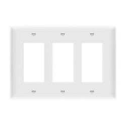 ENERLITES - Decorator/GFCI Three-Gang Wall Plate, Mid-Size - WHITE