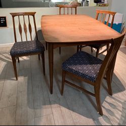 Dining Table and Chairs Set Danish 1960s MCM mid-century modern