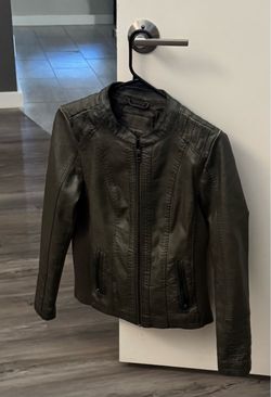 Green Leather Jacket Maurices Size S