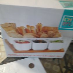 Dipping Bowls N Bamboo Trays 