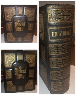 RARE 1881 Antique Holman Leather Family Bible - Gold Gilt