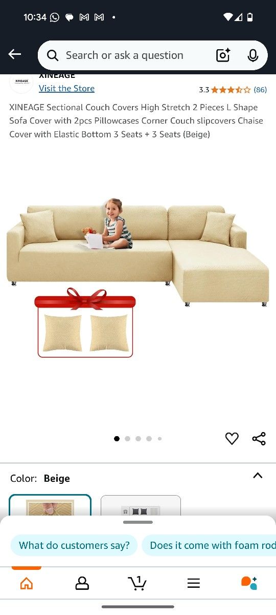 XINEAGE Sectional Couch Covers High Stretch 2 Pieces L Shape Sofa Cover with 2pcs Pillowcases Corner Couch slipcovers Chaise Cover with Elastic Bottom