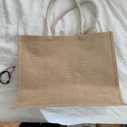 XL Muji Jute 100% Cotton Tote Grocery Reusable Bag