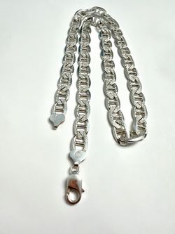 925 Sterling Silver Mariner Chain 22” Necklace