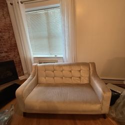Silver velvet sofa (Love seat)