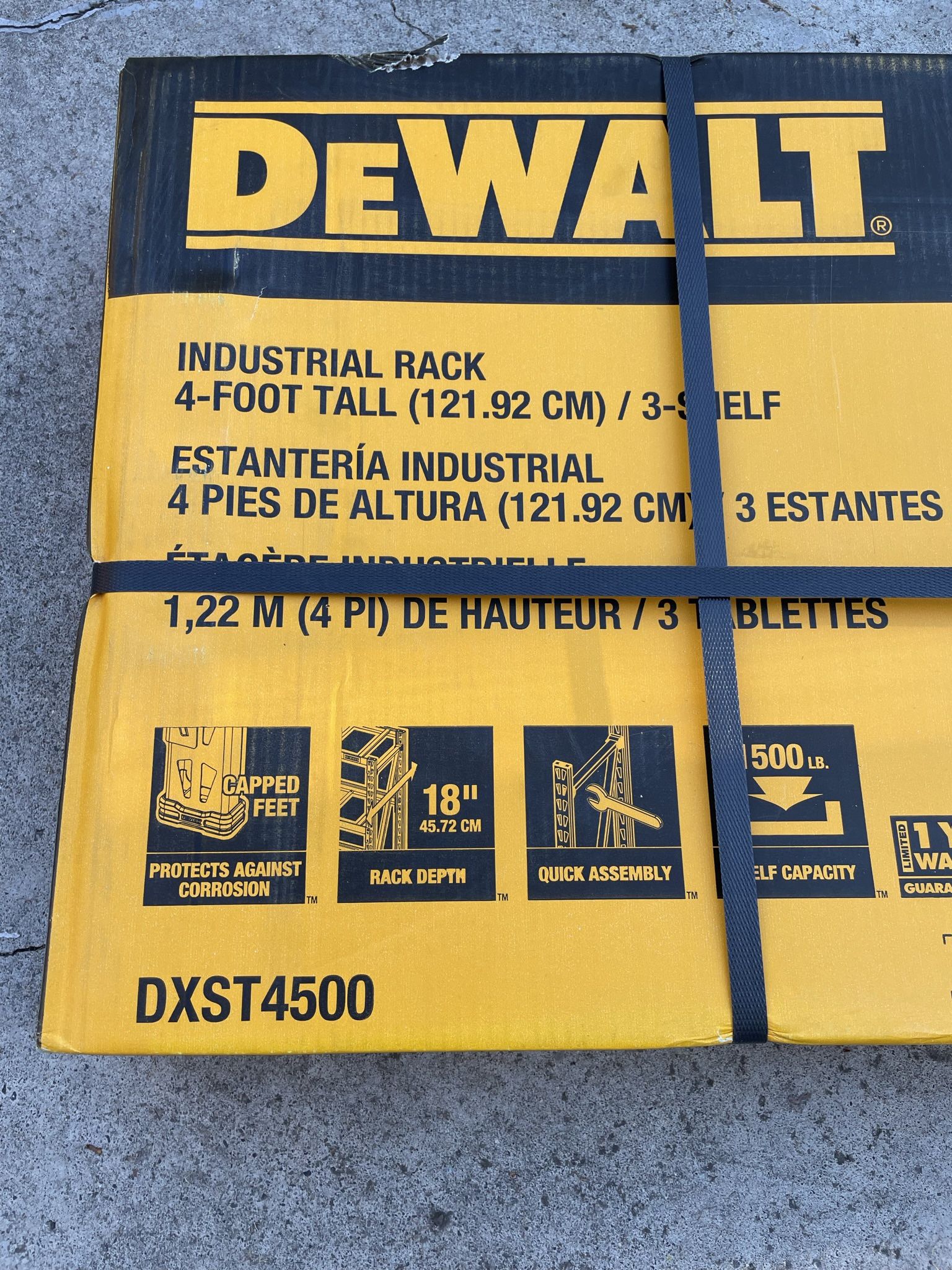 DEWALT Yellow 4Tier Steel Garage Storage Shelving Unit (77