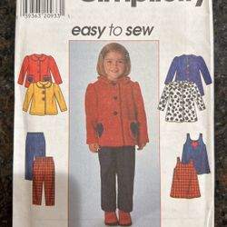 3 Simplicity & 1 Butterick Children’s Clothes Sewing Pattern 