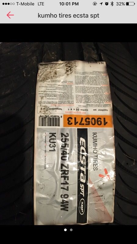 Kumho ecsta SPT 255/40zrf17 94W