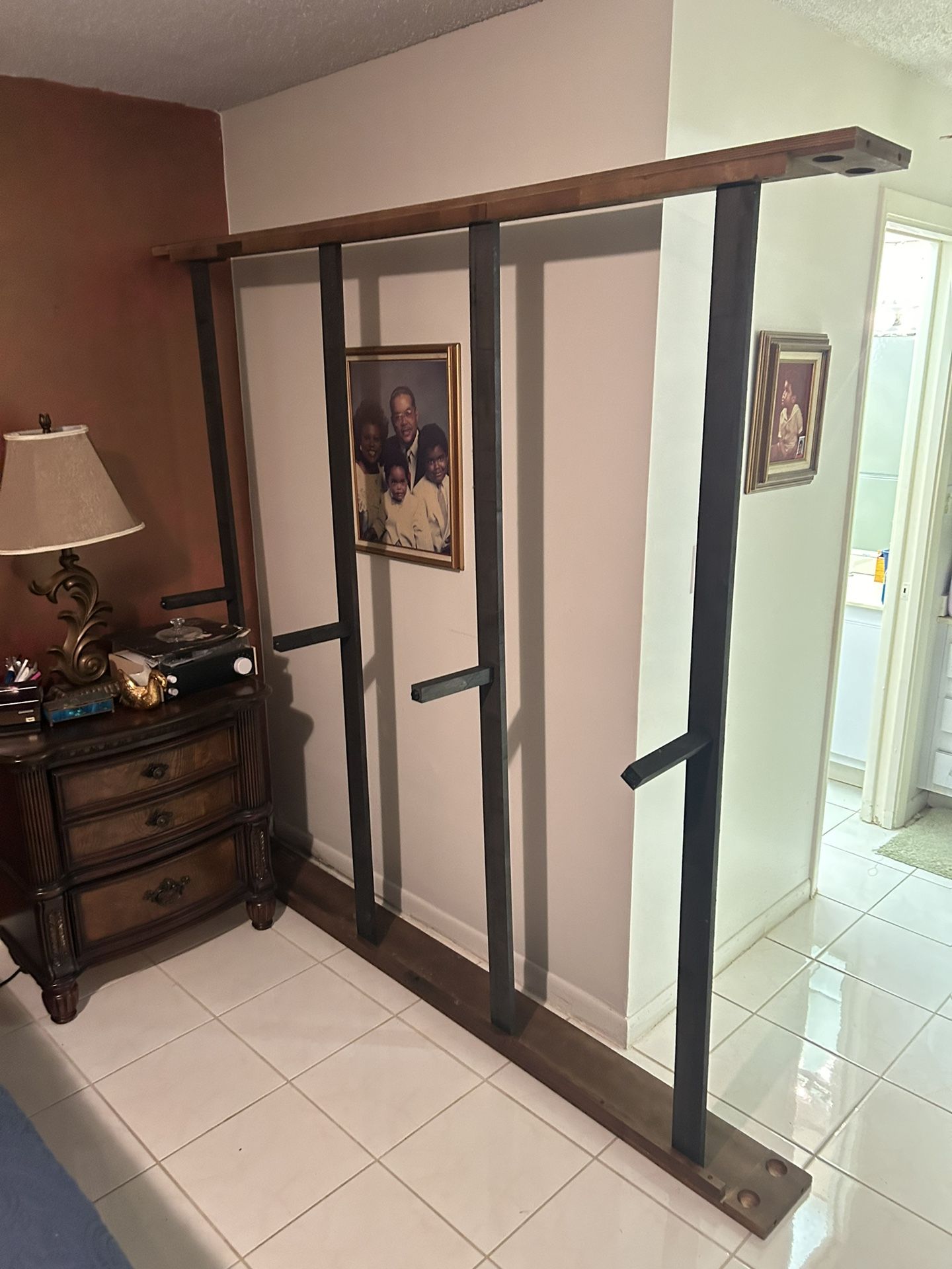 Wooden headboard and footboard and frame queen size